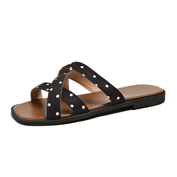 Polka Dot Cross Band Sandals