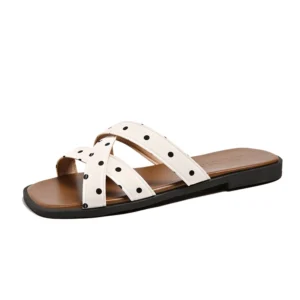 Polka Dot Cross Band Sandals