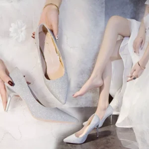 Women Crystal Pointed Heels