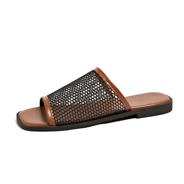 Mesh Hollow Slide Sandals