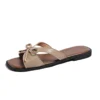 Square Toe Bow Slide Sandals