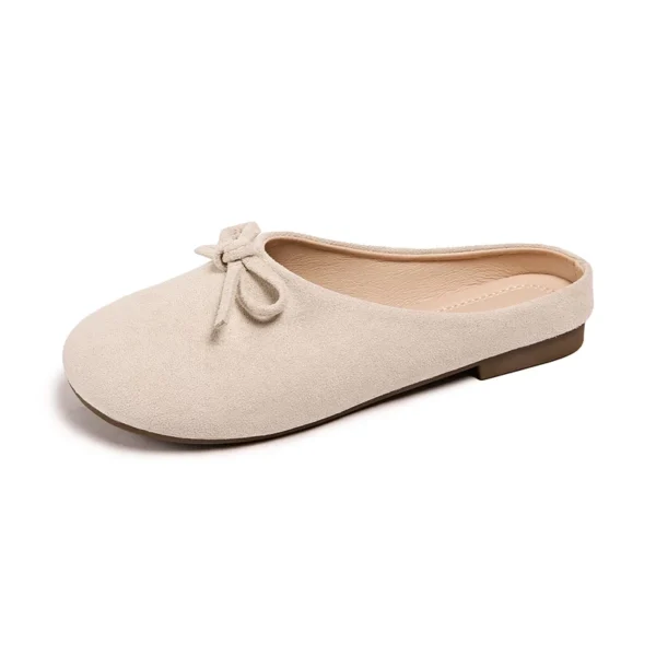 Suede Bow Mule Slides