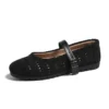 Hollow Knit Mary Jane Shoes