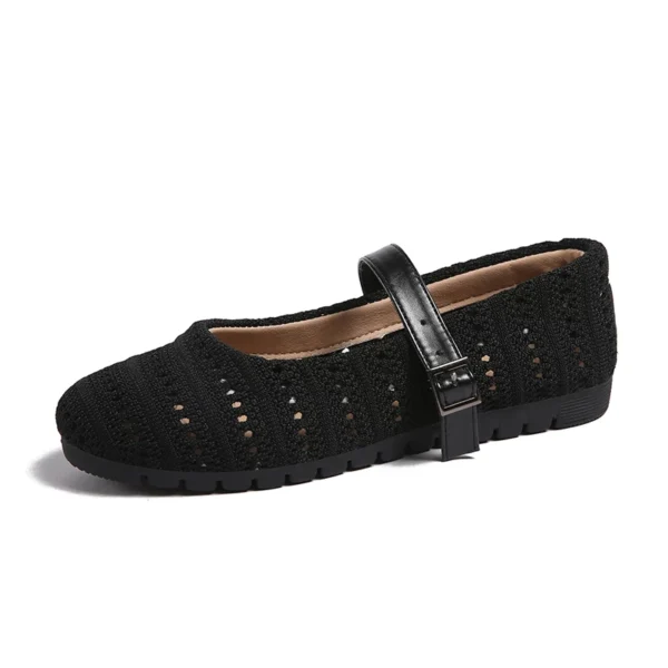 Hollow Knit Mary Jane Shoes