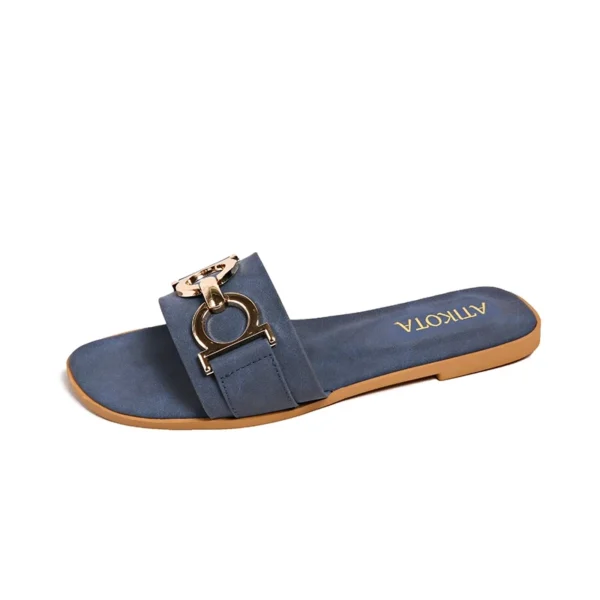 Faux Leather Buckle Slides