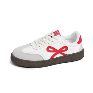 Retro Bowknot Lace-Up Sneakers