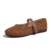Hollow Knit Mary Jane Shoes