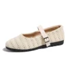 Hollow Knit Mary Jane Shoes