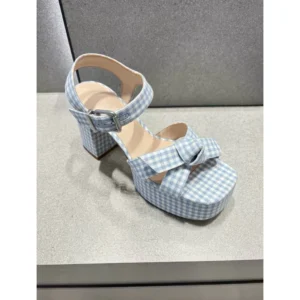 Square Toe Bow High Heel Sandals
