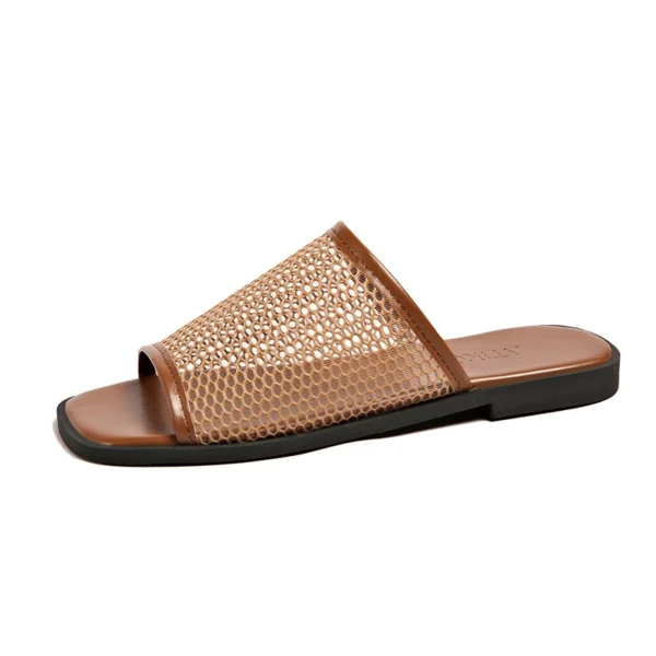 Mesh Hollow Slide Sandals